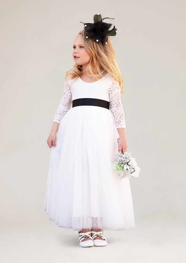 White Spring Summer Flower Girl Dresses 2026