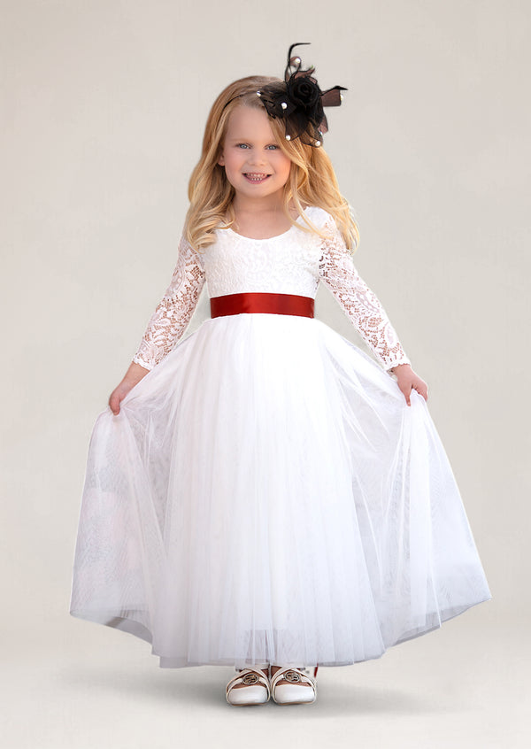 Classic white flower girl dress for toddlers