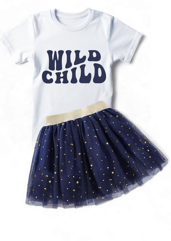 Wild Child Tee in Navy - 