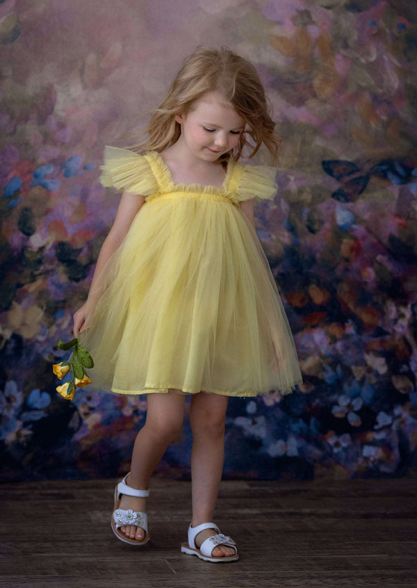 Toddler Girls Yellow Tulle Dress 