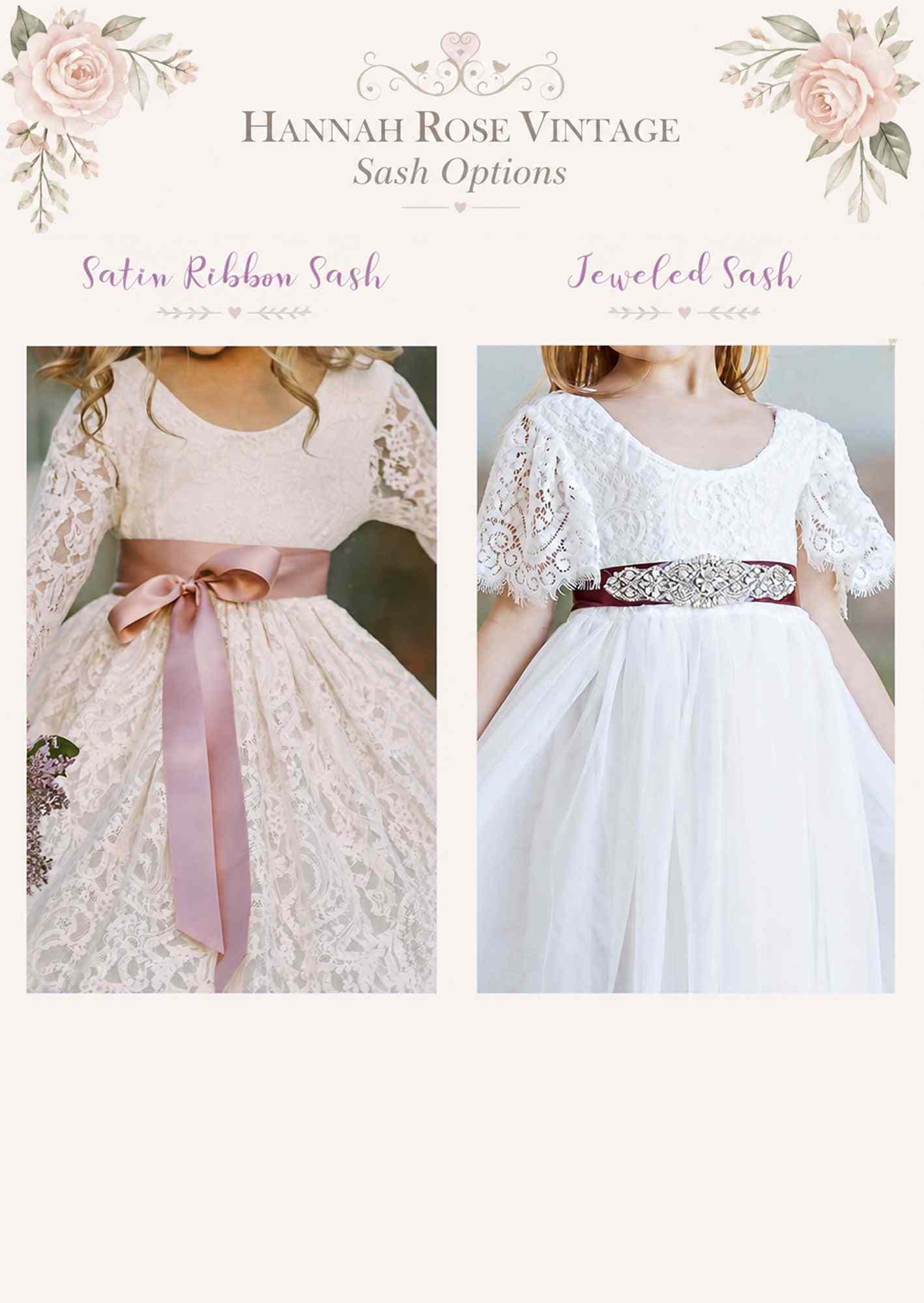Zinnia Pink Puff Sleeve Floral Flower Girl Dress - 