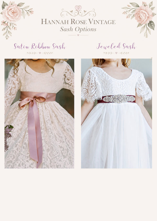Zinnia Pink Puff Sleeve Floral Flower Girl Dress - 