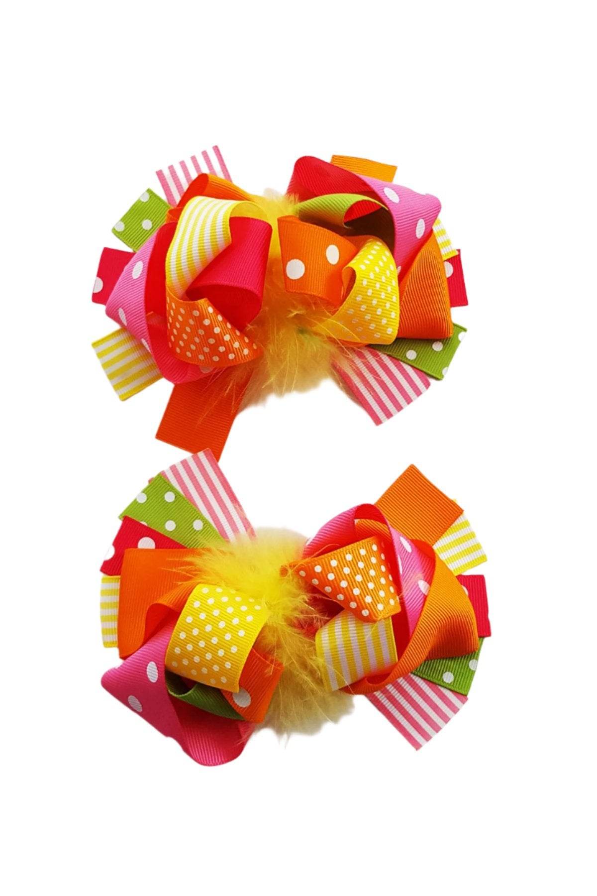 Hair Bows | Sneaker Bows Orange Set of 2