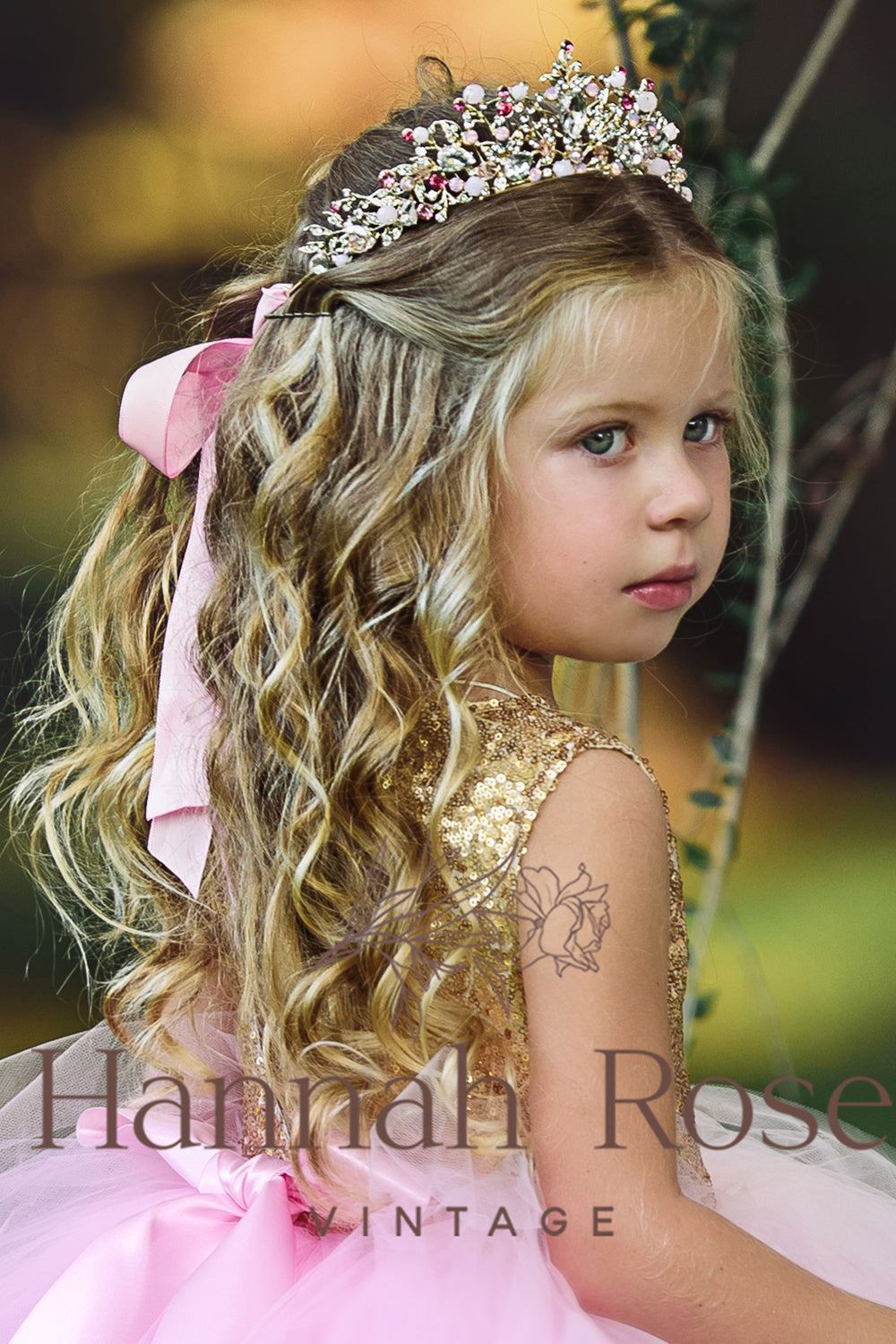 GIRLS - Pink Princess Crown - Hannah Rose Vintage Boutique