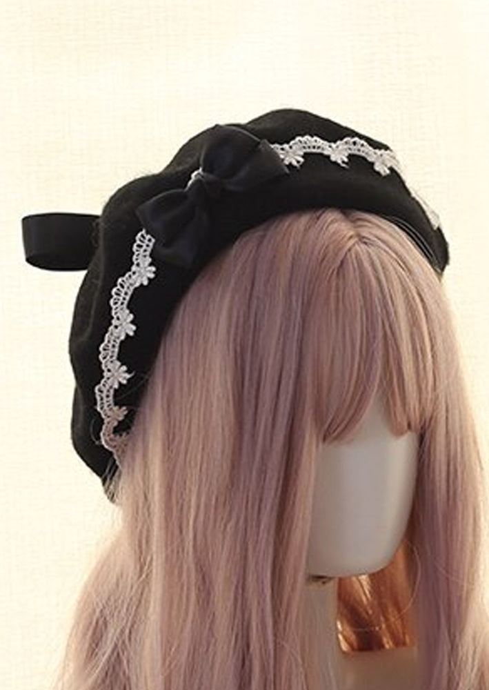 GIRLS - Scalloped Lace Paris Style French Beret - Hannah Rose Vintage Boutique