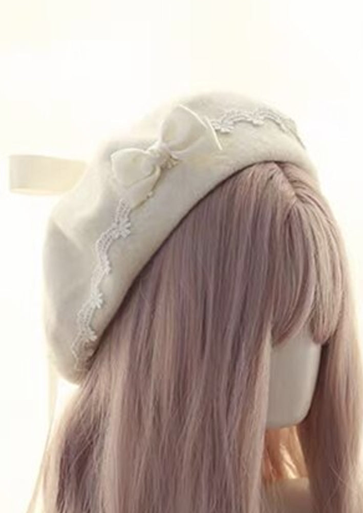 GIRLS - Scalloped Lace Paris Style French Beret - Hannah Rose Vintage Boutique