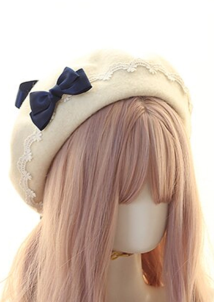 GIRLS - Scalloped Lace Paris Style French Beret - Hannah Rose Vintage Boutique