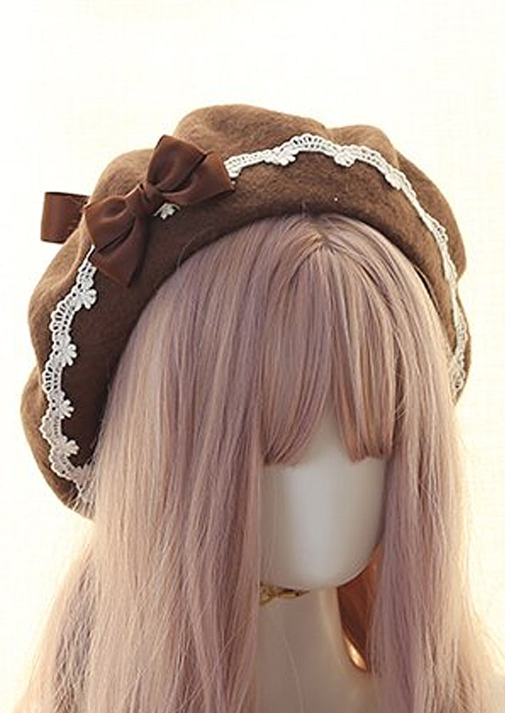 GIRLS - Scalloped Lace Paris Style French Beret - Hannah Rose Vintage Boutique