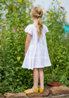 GIRLS - Organic Cotton Dress White - Hannah Rose Vintage Boutique