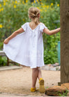 GIRLS - Organic Cotton Dress White - Hannah Rose Vintage Boutique