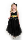 black tulle flower girl dress