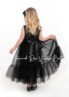 black tulle flower girl dress