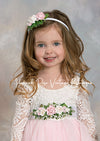 Soft Pink Flower Girl Dress Knee Length with Sleeves