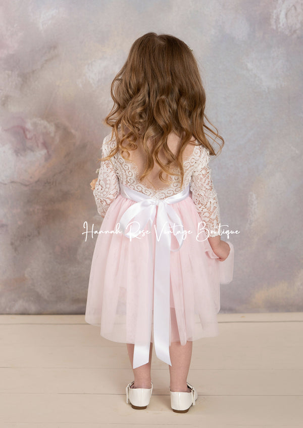 light pink flower girl dress