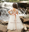 ivory flower girl dress with ruffle sleeves