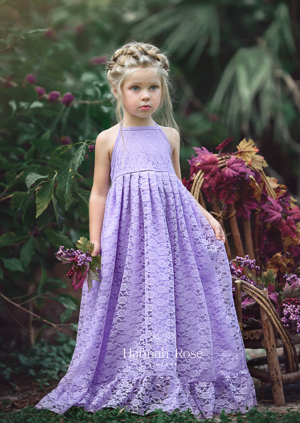 Lavender Lace Girls Flower Girl & Special Occasion Dress ...