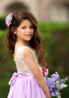 GIRLS - Lavender Flower Sash and Headband - Hannah Rose Vintage Boutique