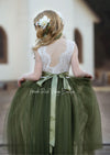 Olive green flower girl dresses