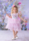 GIRLS - Pink Floral Tutu Dress - Hannah Rose Vintage Boutique