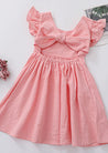 GIRLS - LOLA TIE BACK LINEN DRESS IN PINK - Hannah Rose Vintage Boutique