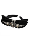 GIRLS - Princess Bow Bejeweled Headband in Black - Hannah Rose Vintage Boutique