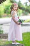 light pink sleeveless flower girl dresses