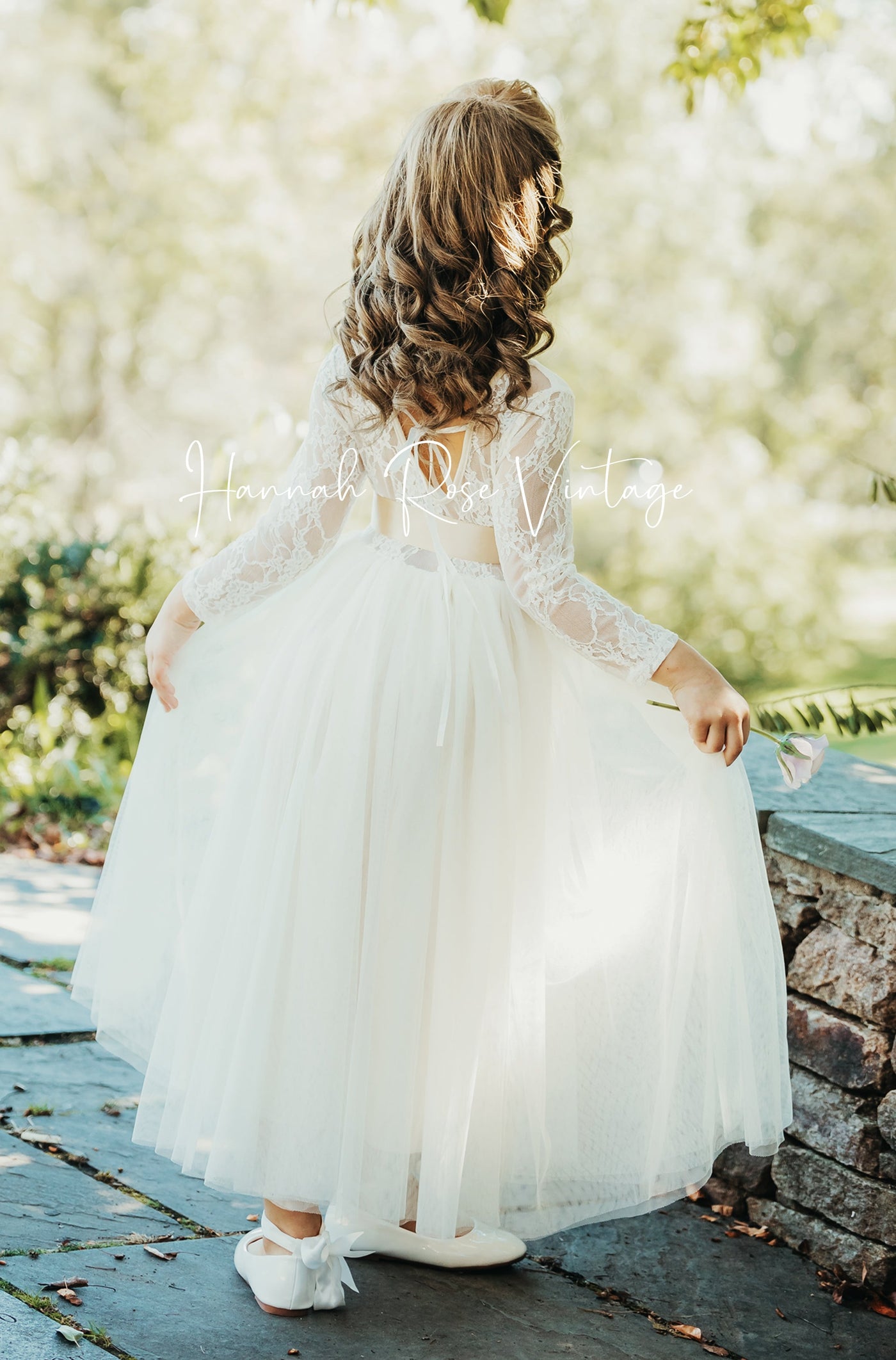 Ivory Flower Girl Dress with Sleeves