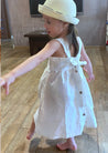 GIRLS - Carrie Rustic White Linen Dress - Hannah Rose Vintage Boutique