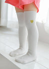 GIRLS - White Ribbed Over the Knee Socks - Hannah Rose Vintage Boutique