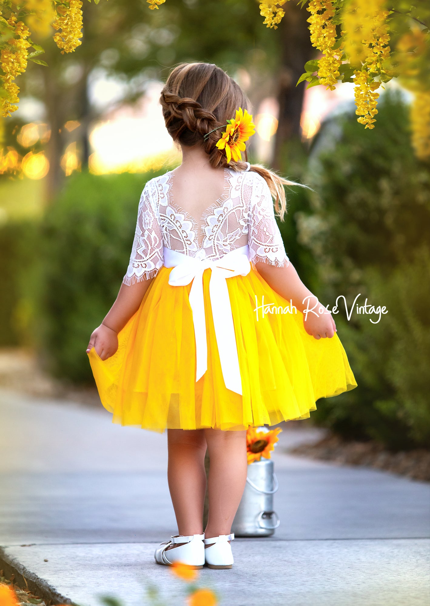 Sunflower Yellow flower girl dress