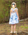 GIRLS - Blue Floral Cotton Dress - Hannah Rose Vintage Boutique