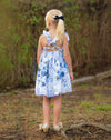 GIRLS - Blue Floral Cotton Dress - Hannah Rose Vintage Boutique