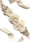 Chiffon Flower & Rhinestone Flower Girl Sash - 