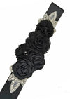 Chiffon Flower & Rhinestone Flower Girl Sash - 