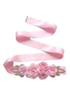 Chiffon Flower & Rhinestone Flower Girl Sash - 