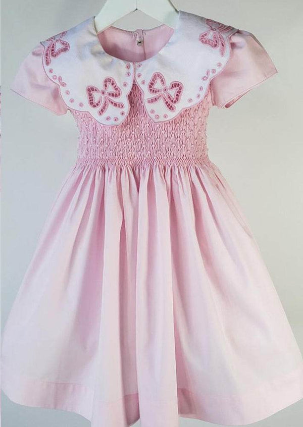 Embroidered Bows Smocked Dress - 