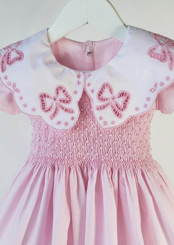 Embroidered Bows Smocked Dress - 