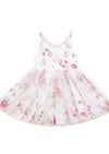 Girls White Cotton Floral Dress | Boutique Spring & Summer Dress