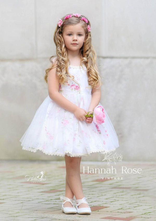 Floral Rose Flower Girl Dress - 
