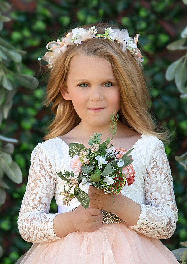 Flower Petal Hair Crown in Blush - 