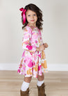 pink and white twirl dress for girls