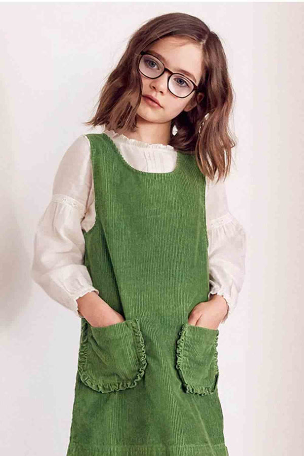 green corduroy jumper dress Corduroy Jumpsuit Corduroy Jumper Outfit For Girls Brown Cord Dress Pinafore Dress With Jumper Green Corduroy