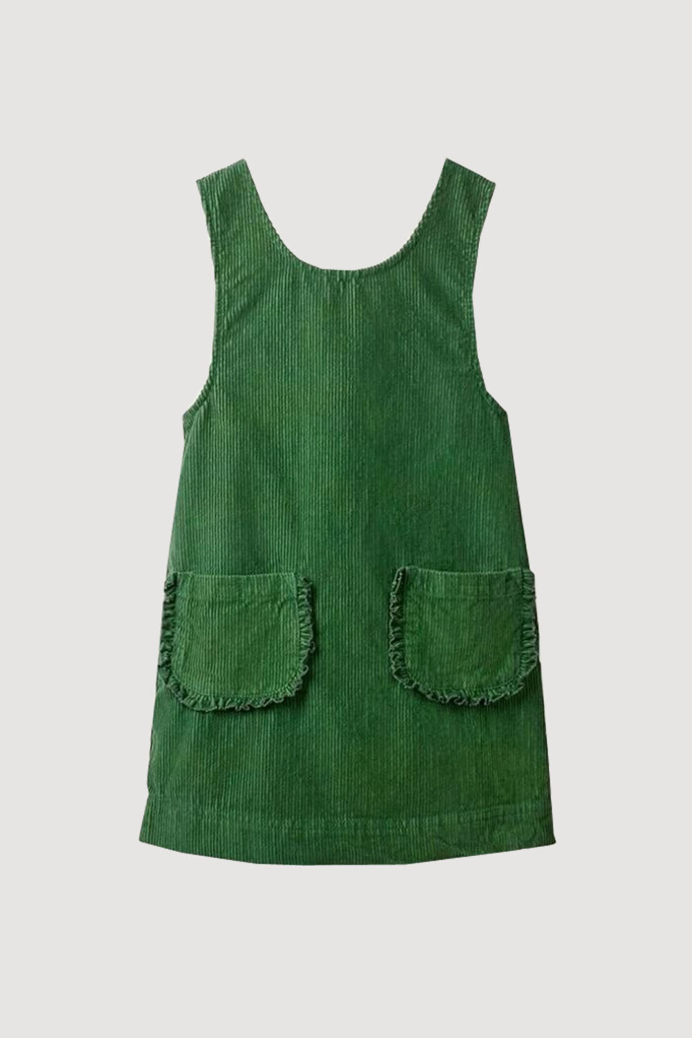 GIRLS - Green Corduroy Jumper Dress - Hannah Rose Vintage Boutique