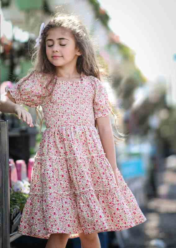 Layla Ditsy Pink Floral Dress - 