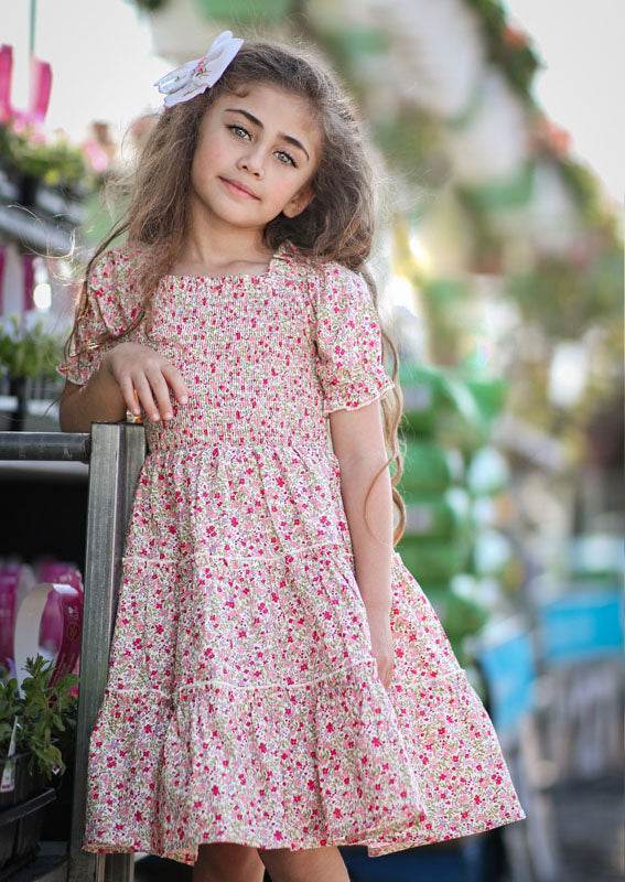 Layla Ditsy Pink Floral Dress - 