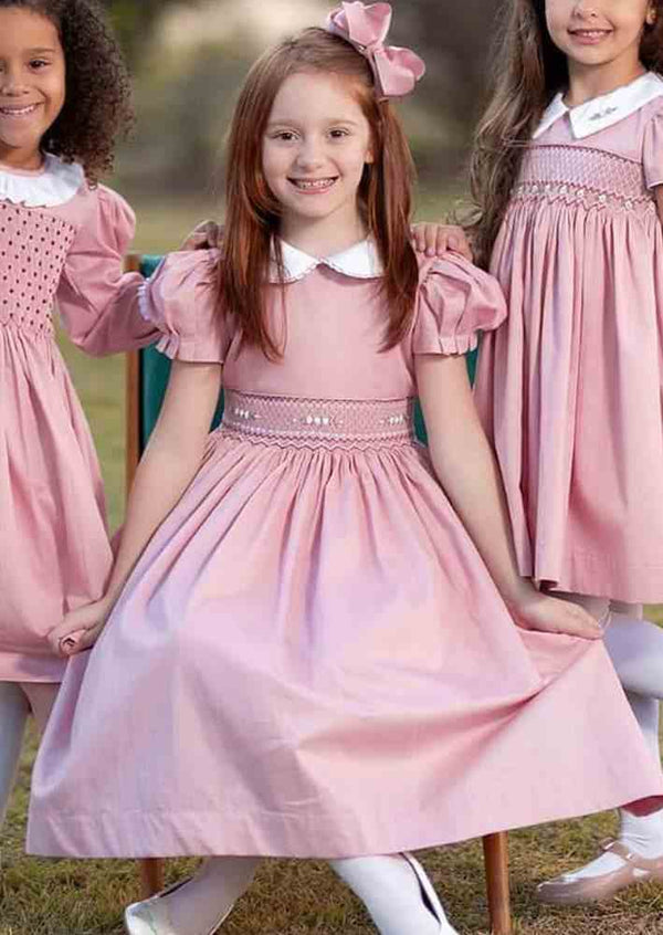 Marcella Smocked Dress in Pink - 