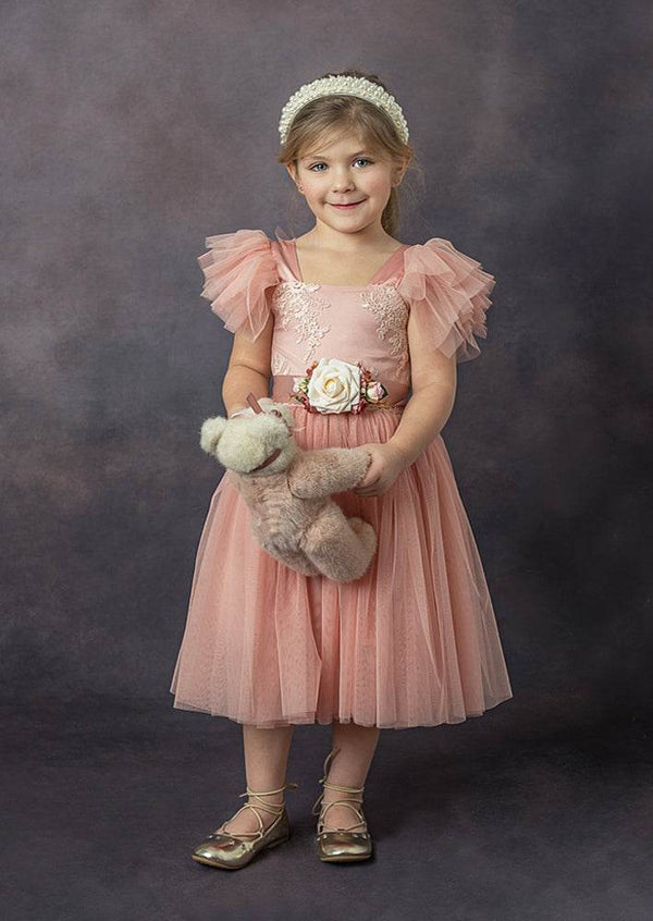 Marin Dusty Rose Girls Dress for Weddings - 