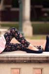 Navy Floral Leggings - 