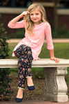 Navy Floral Leggings - 