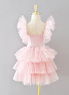 Pink Layered Tulle Birthday Party Dress - 